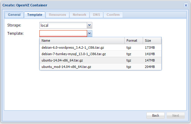 Proxmox Custom OpenVZ Templates