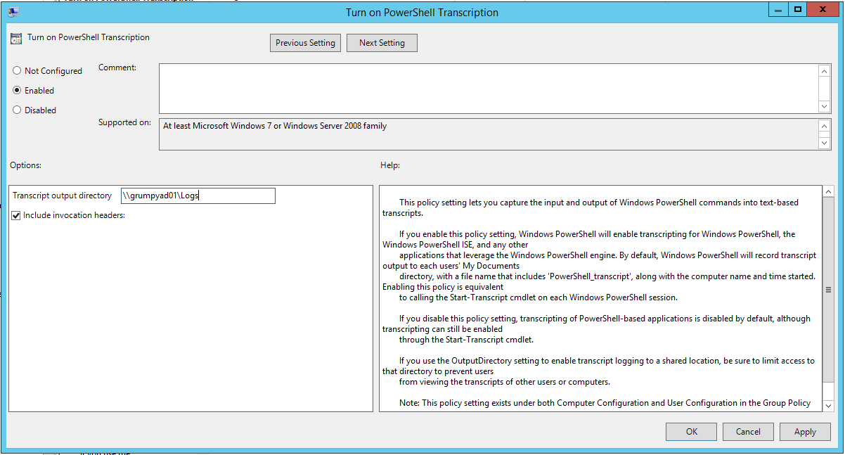 PowerShell GPO Transex....transcripts!